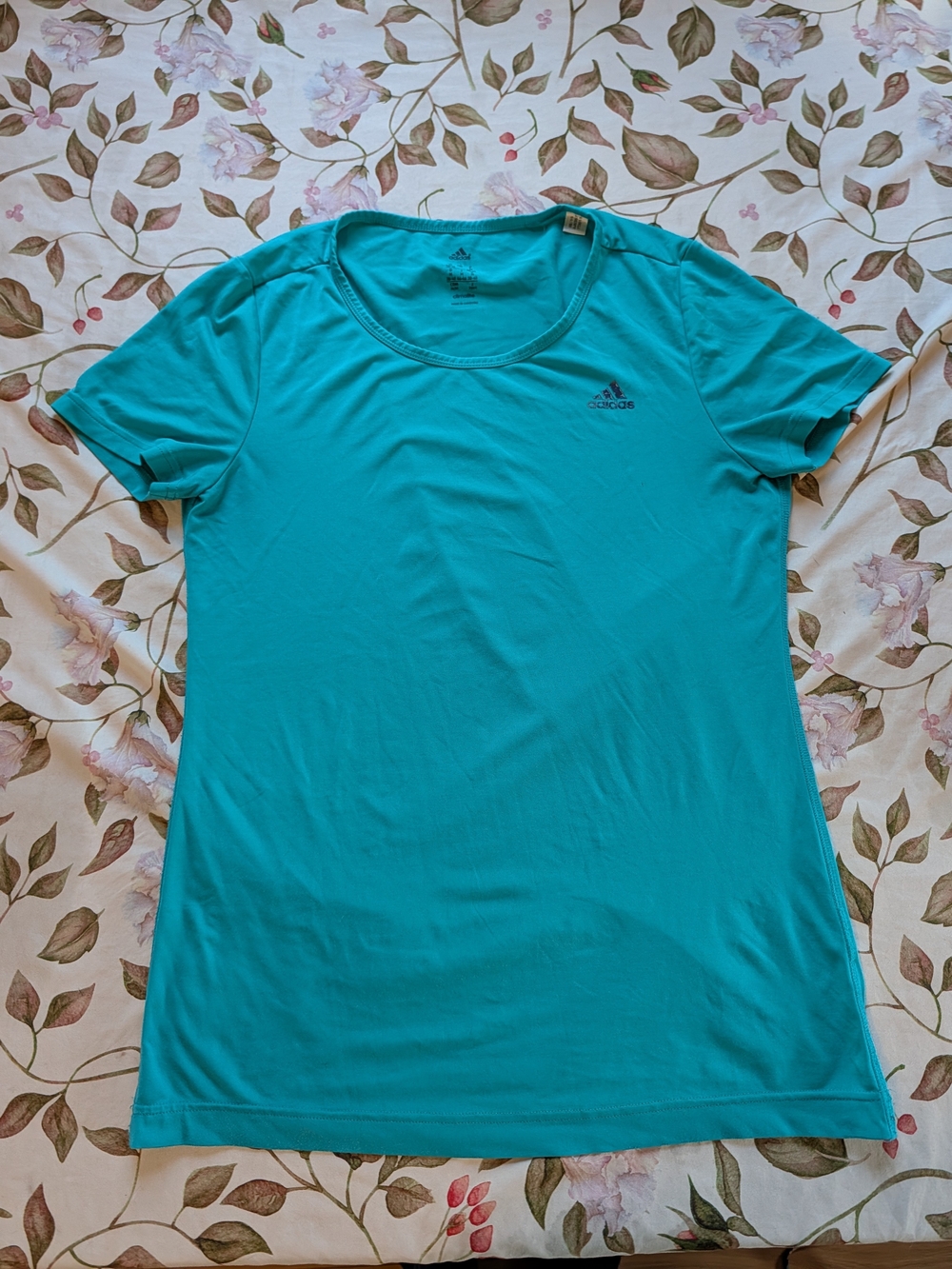 adidas Teal Short Sleeve Crew Neck Performance Tee